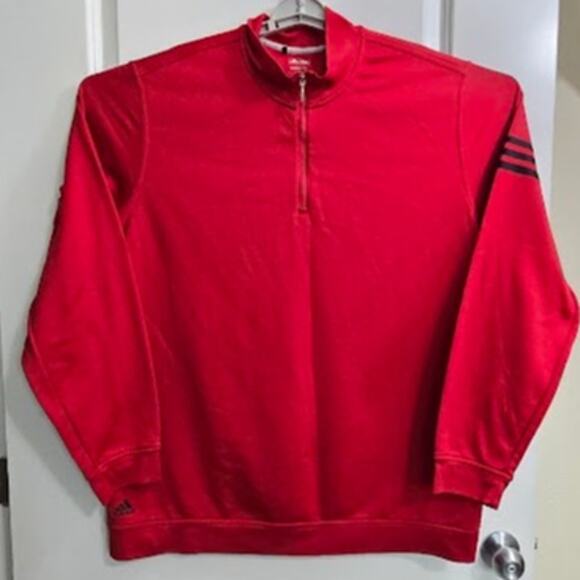 Adidas Red Full Zip Track Jacket Men’s Size 2XL Three Stripe Logo - Picture 1 of 9